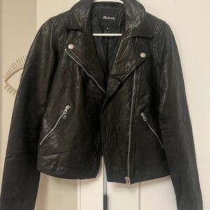 Madewell Black Real Leather Motto Jacket